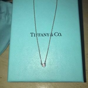 Tiffany Elsa Peretti solitaire diamond necklace